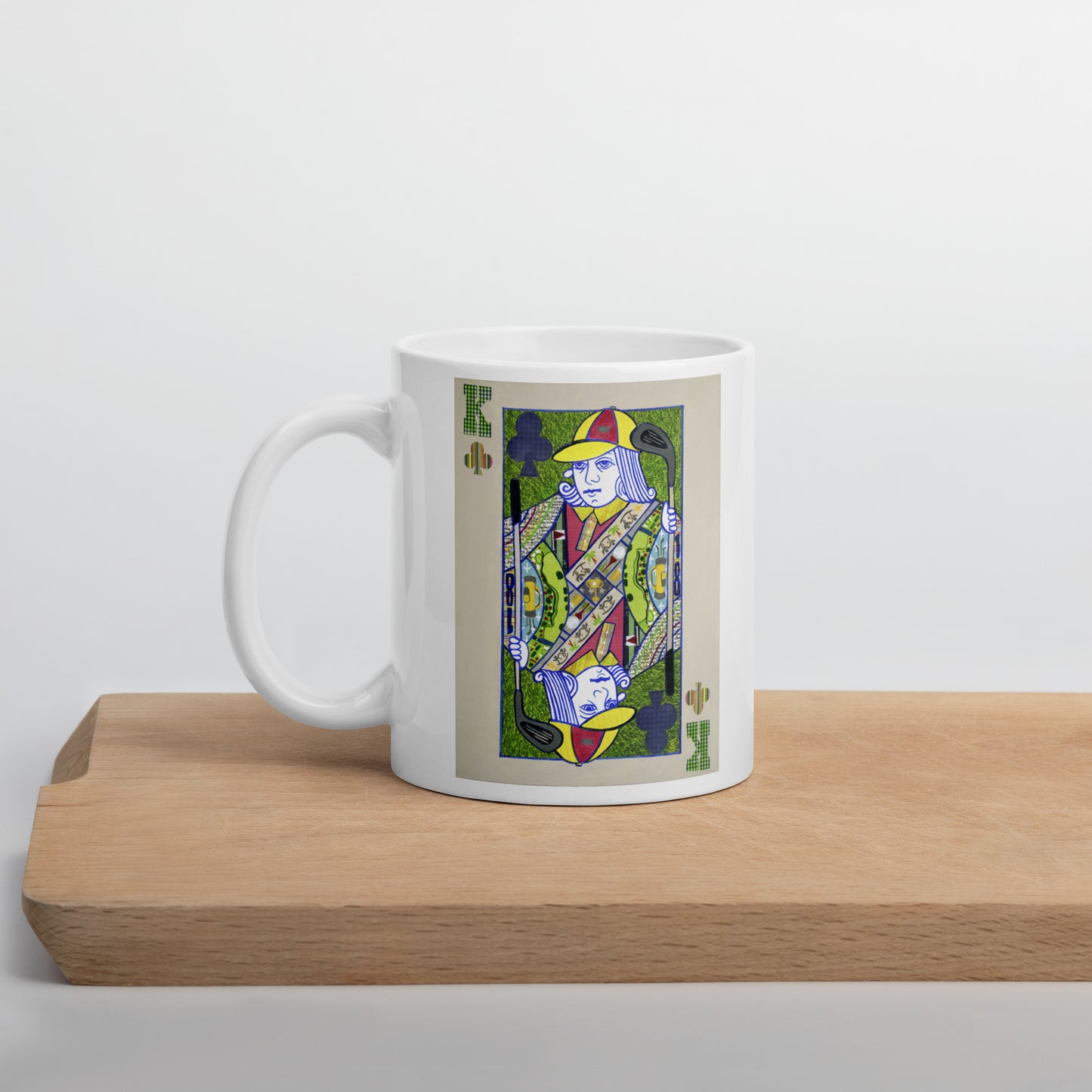 King of Clubs by Suzanne Villella | White glossy mug