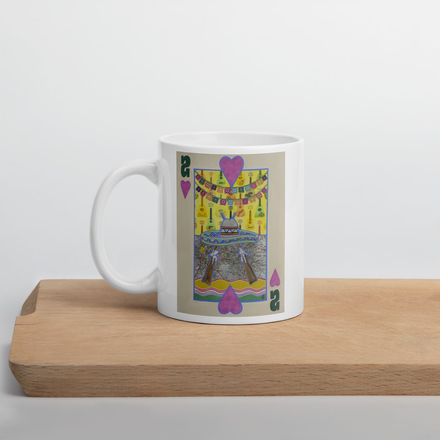 Two of Hearts by Suzanne Villella | White glossy mug