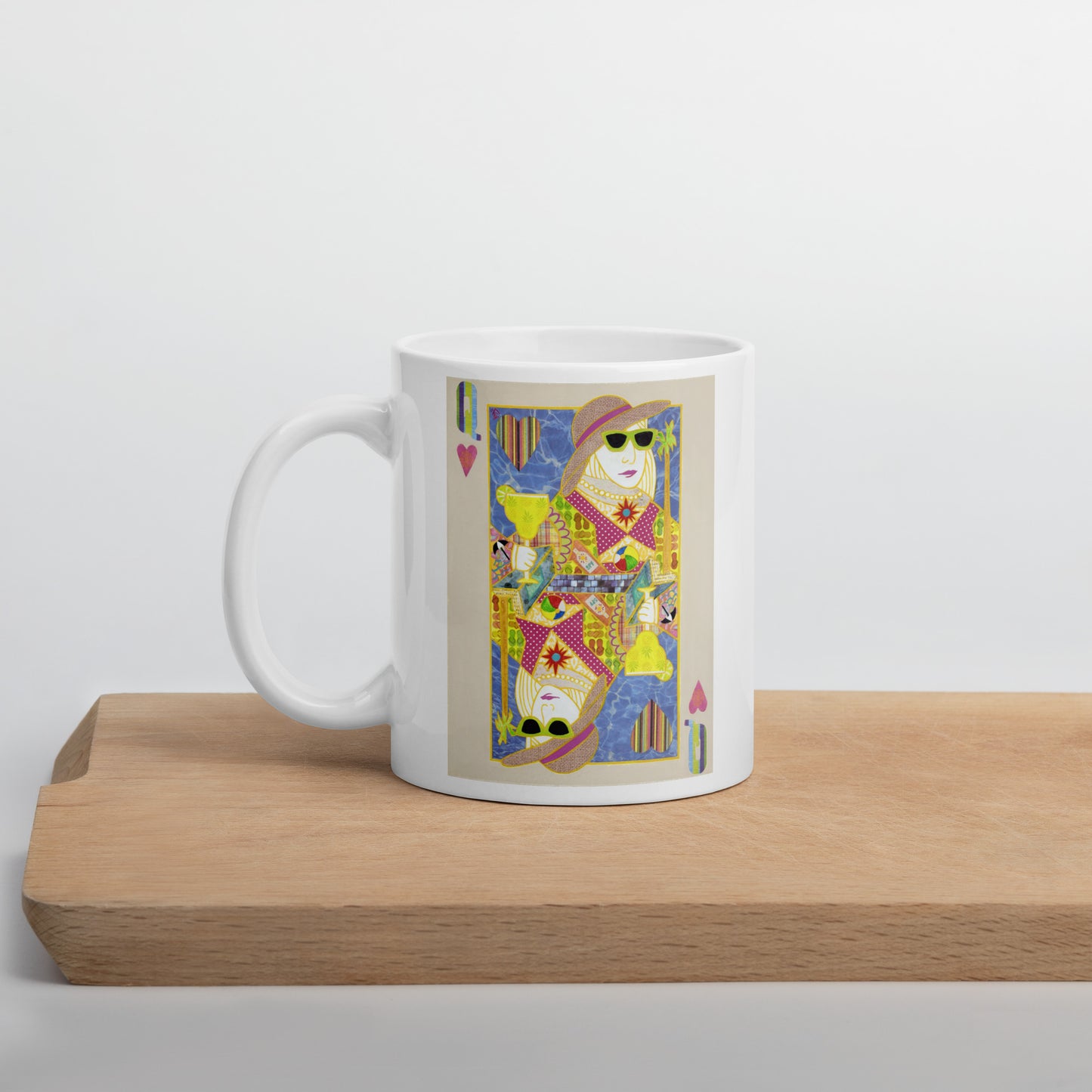 Queen of Hearts by Suzanne Villella | White glossy mug