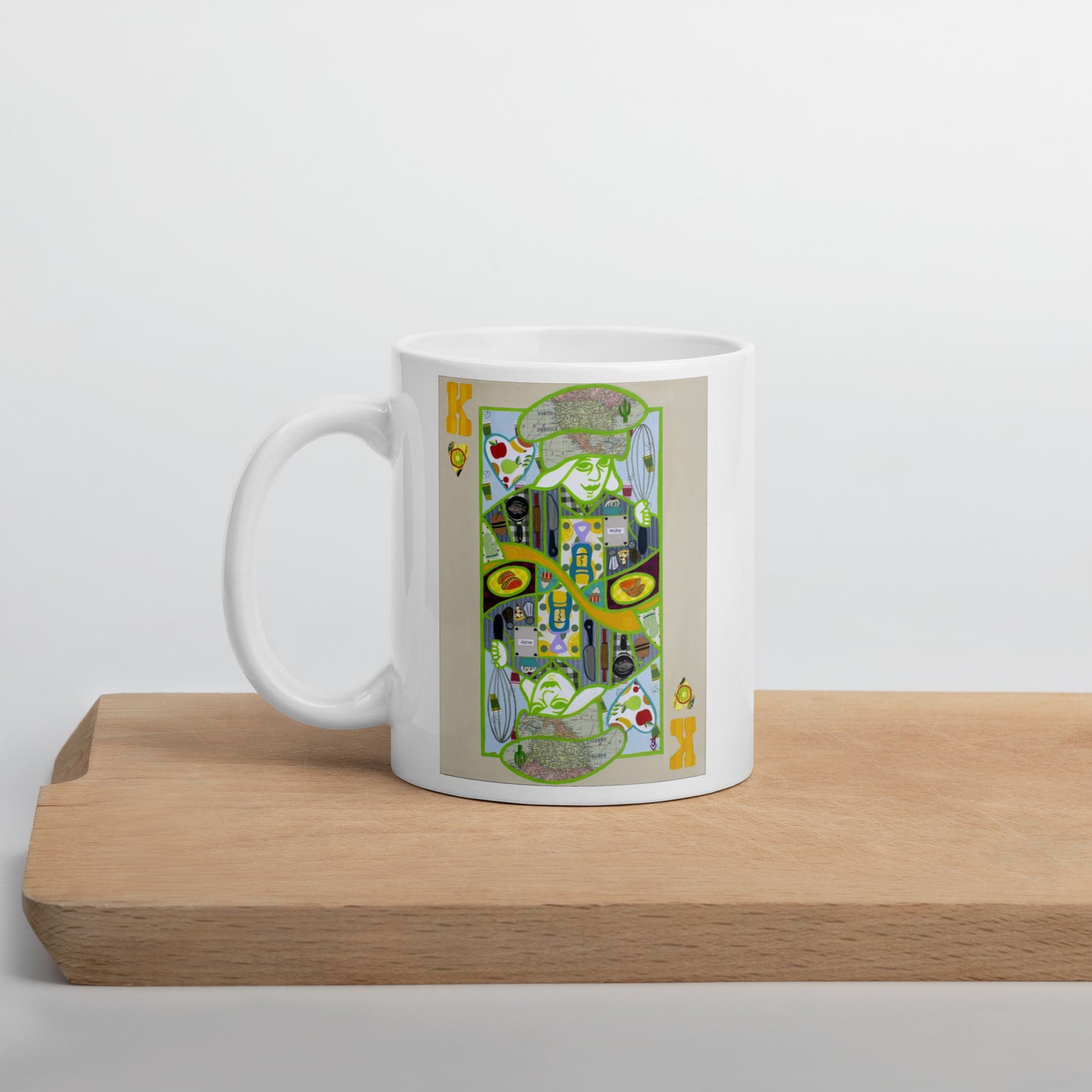 King of Hearts by Suzanne Villella | White glossy mug