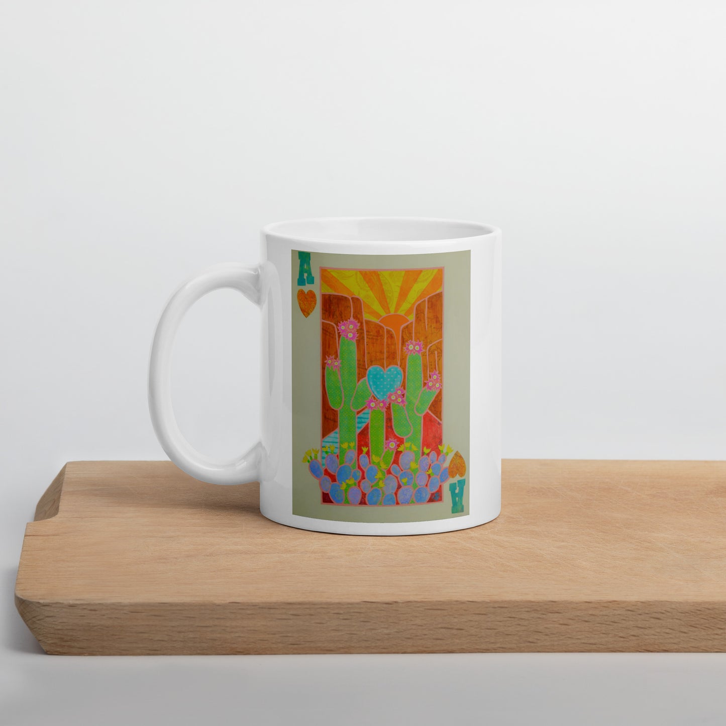 Ace of Hearts by Suzanne Villella | White glossy mug