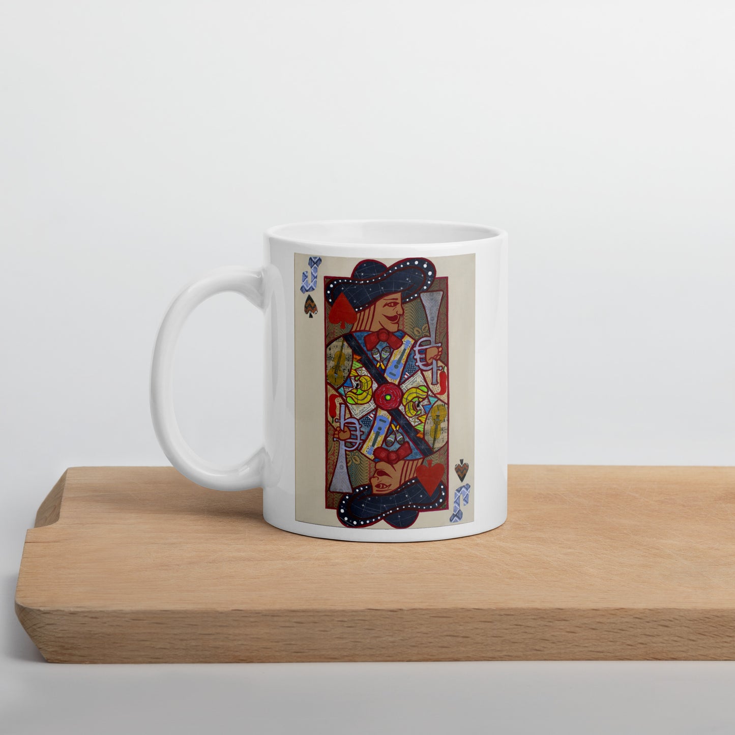 Jack of Spades by Suzanne Villella | White glossy mug