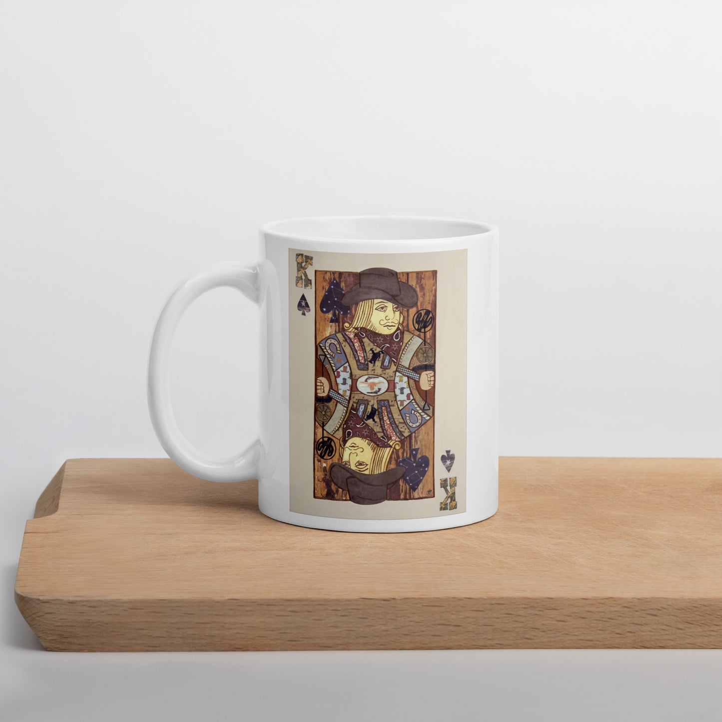 King of Spades by Suzanne Villella | White glossy mug