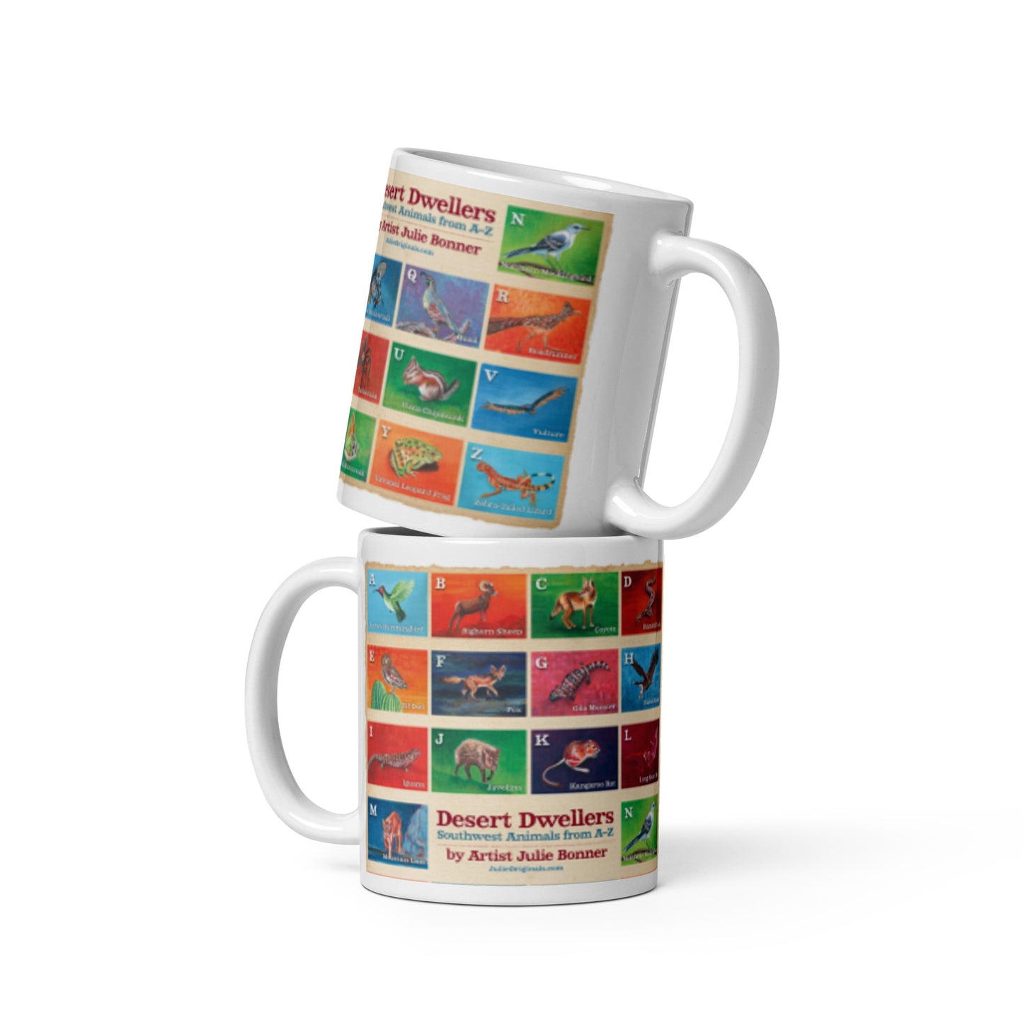 Desert Dwellers by Julie Bonner | White glossy mug