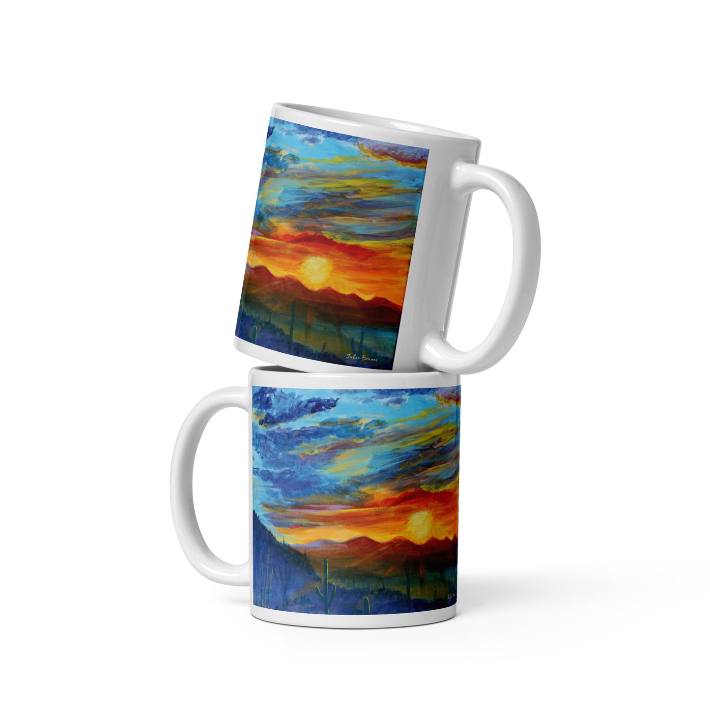 Tucson Evening by Julie Bonner | White glossy mug