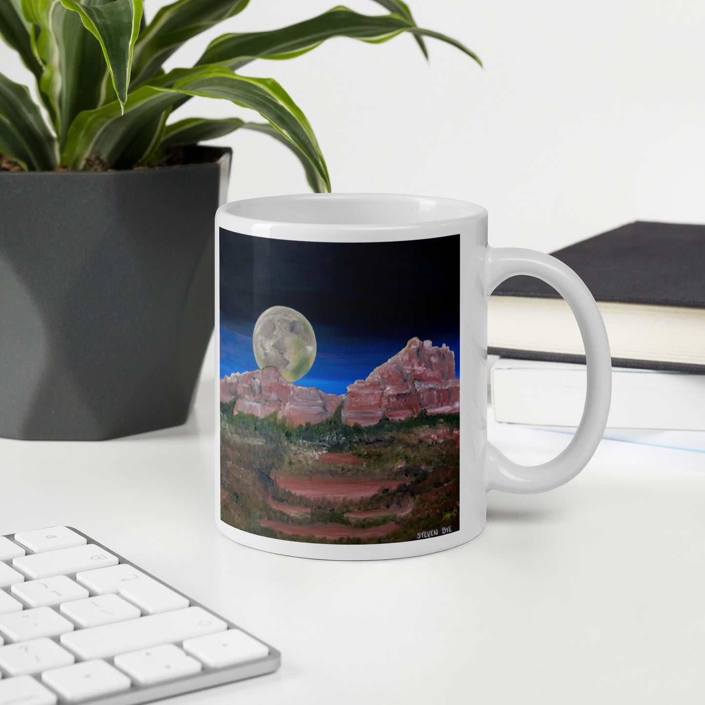 Supermoon by Steven Bye | White glossy mug