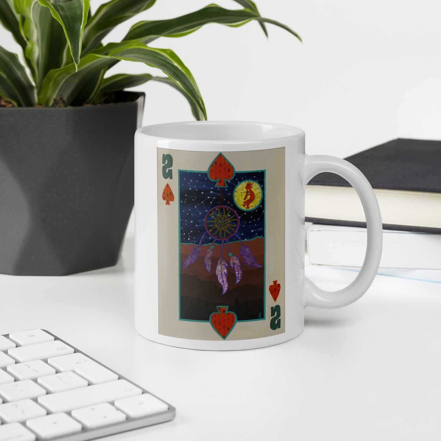 Two of Spades by Suzanne Villella | White glossy mug