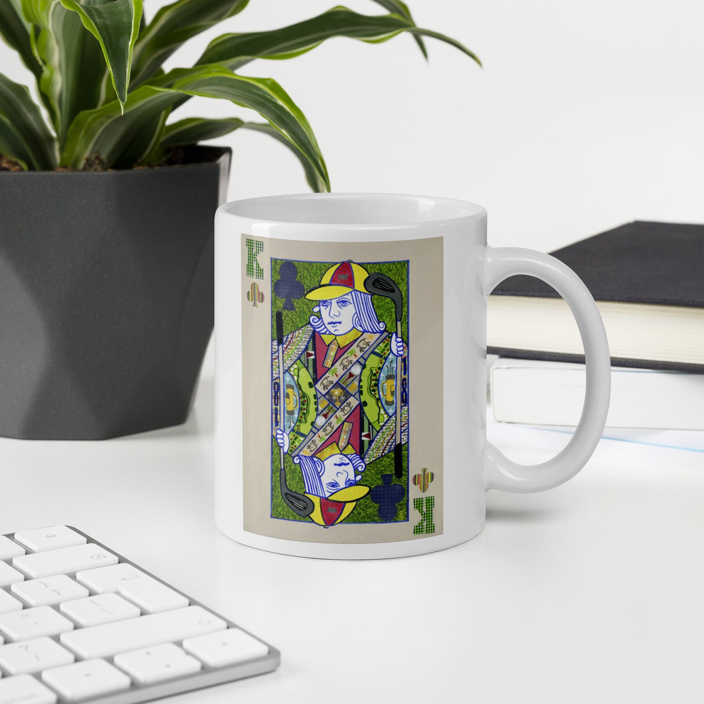 King of Clubs by Suzanne Villella | White glossy mug