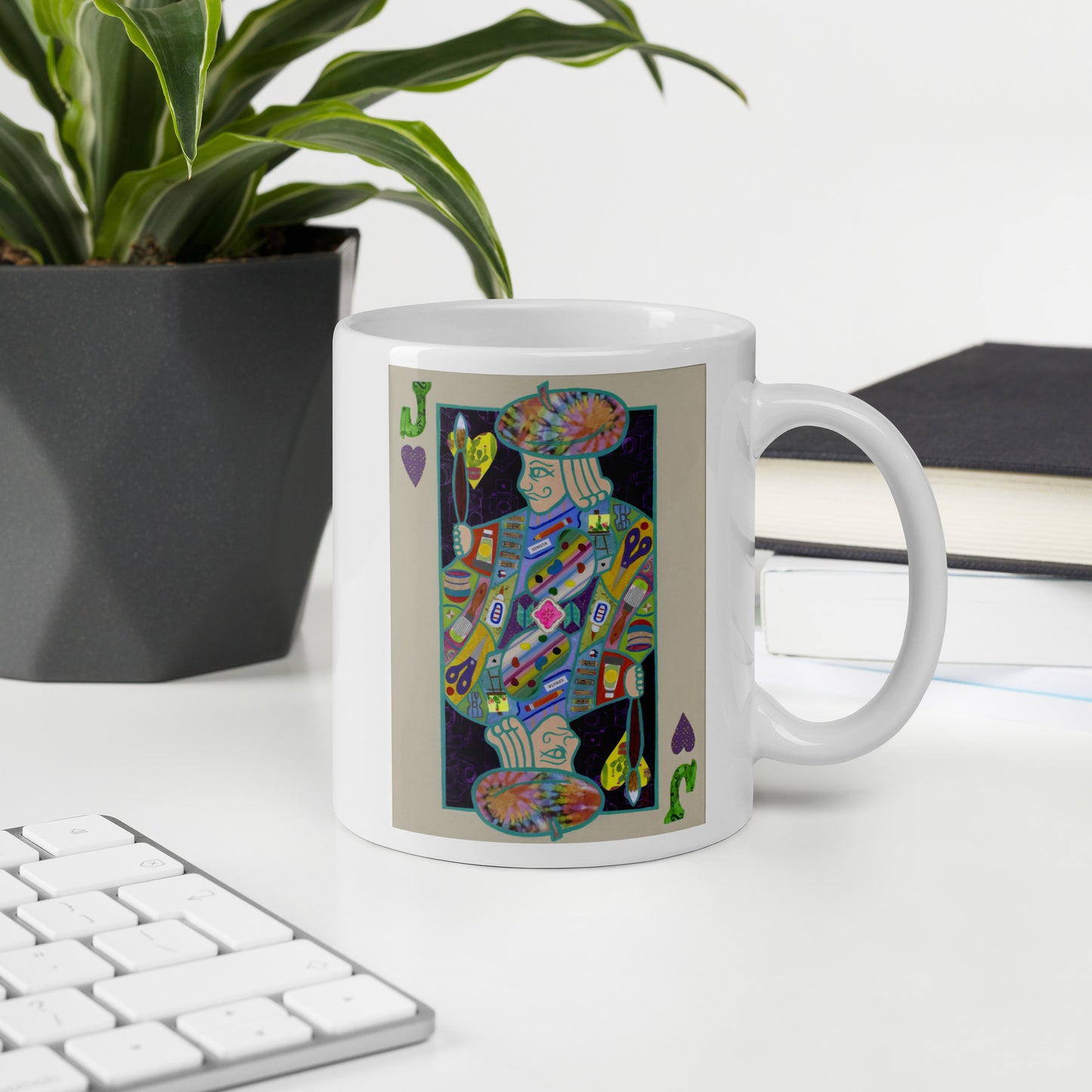 Jack of Hearts by Suzanne Villella | White glossy mug