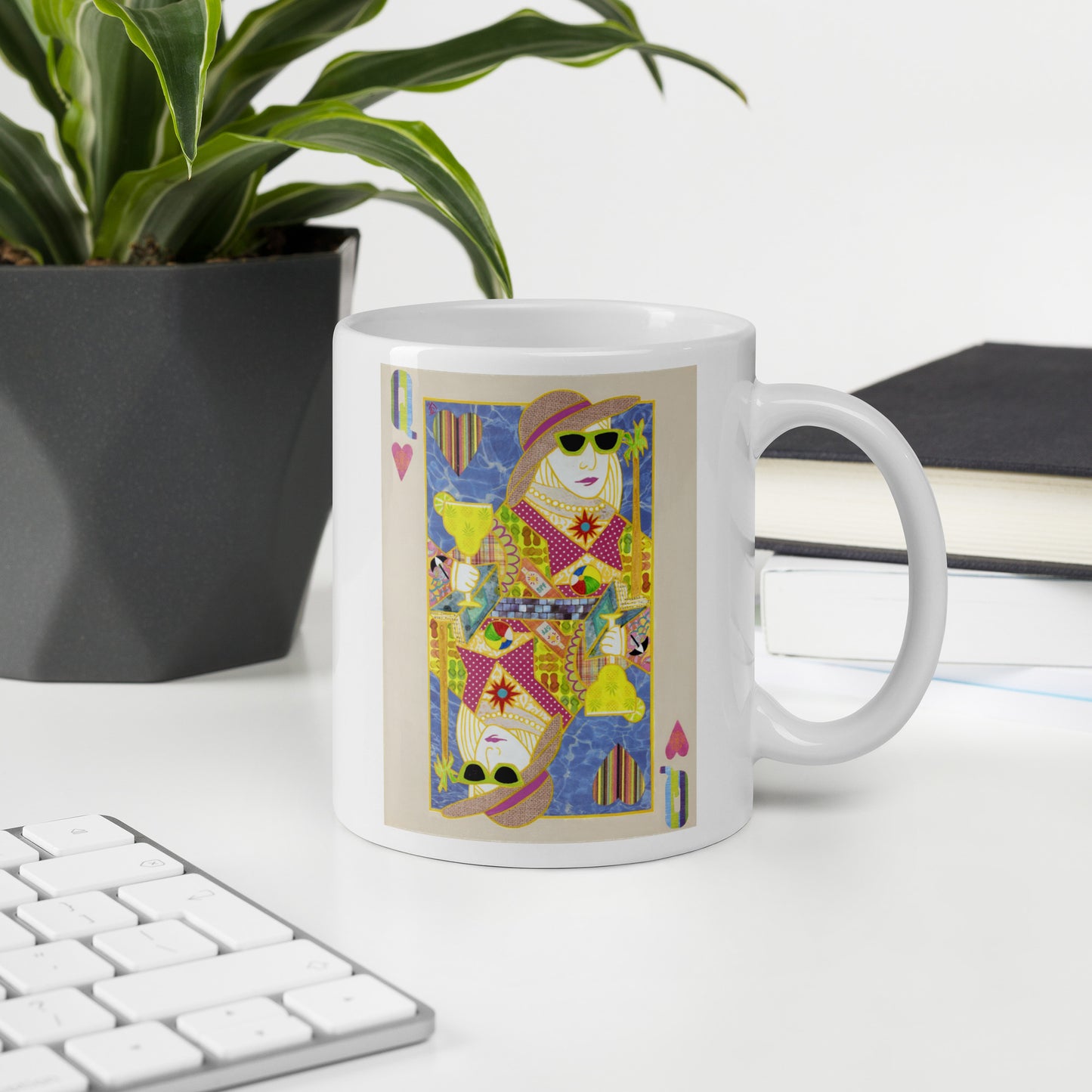 Queen of Hearts by Suzanne Villella | White glossy mug