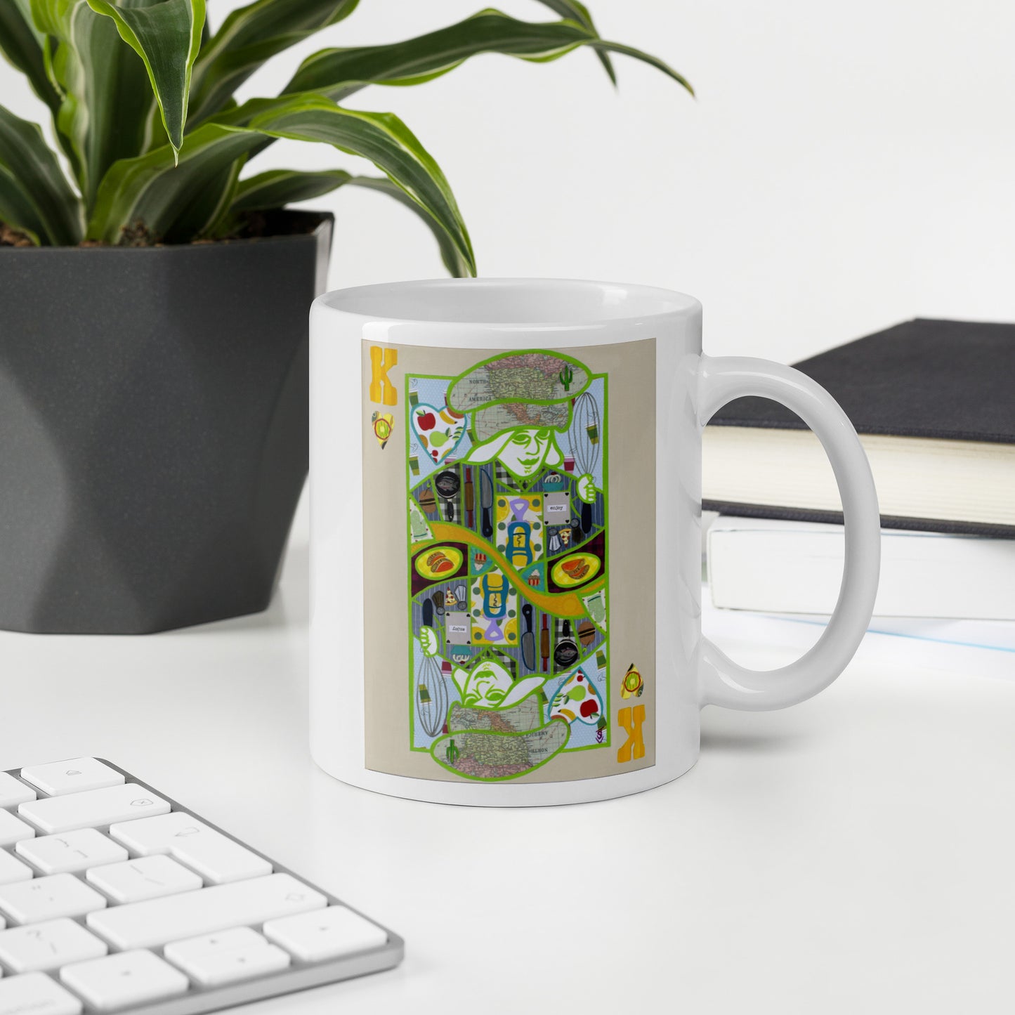 King of Hearts by Suzanne Villella | White glossy mug