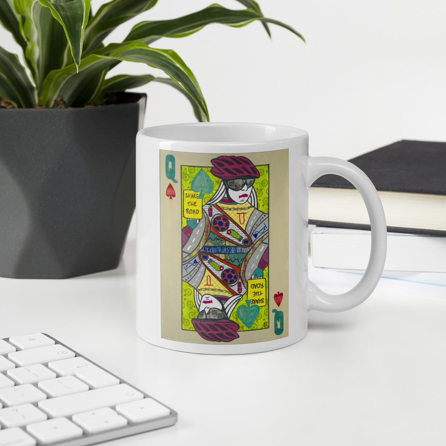 Queen of Spades by Suzanne Villella | White glossy mug