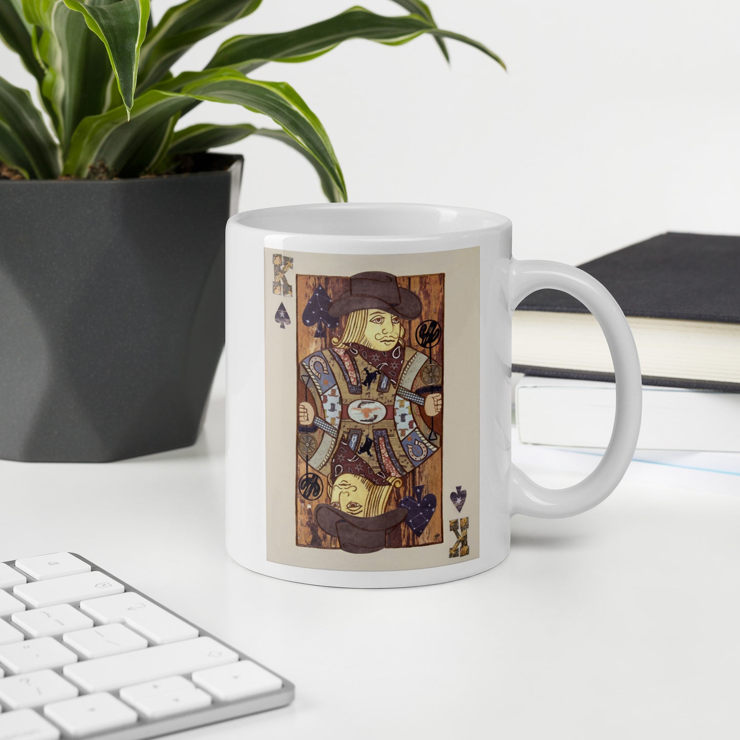 King of Spades by Suzanne Villella | White glossy mug