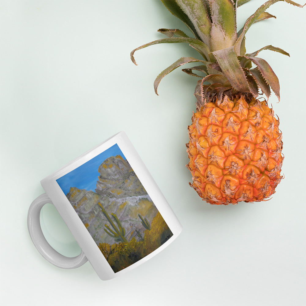 Here Comes the Sun by Steven Bye | White glossy mug