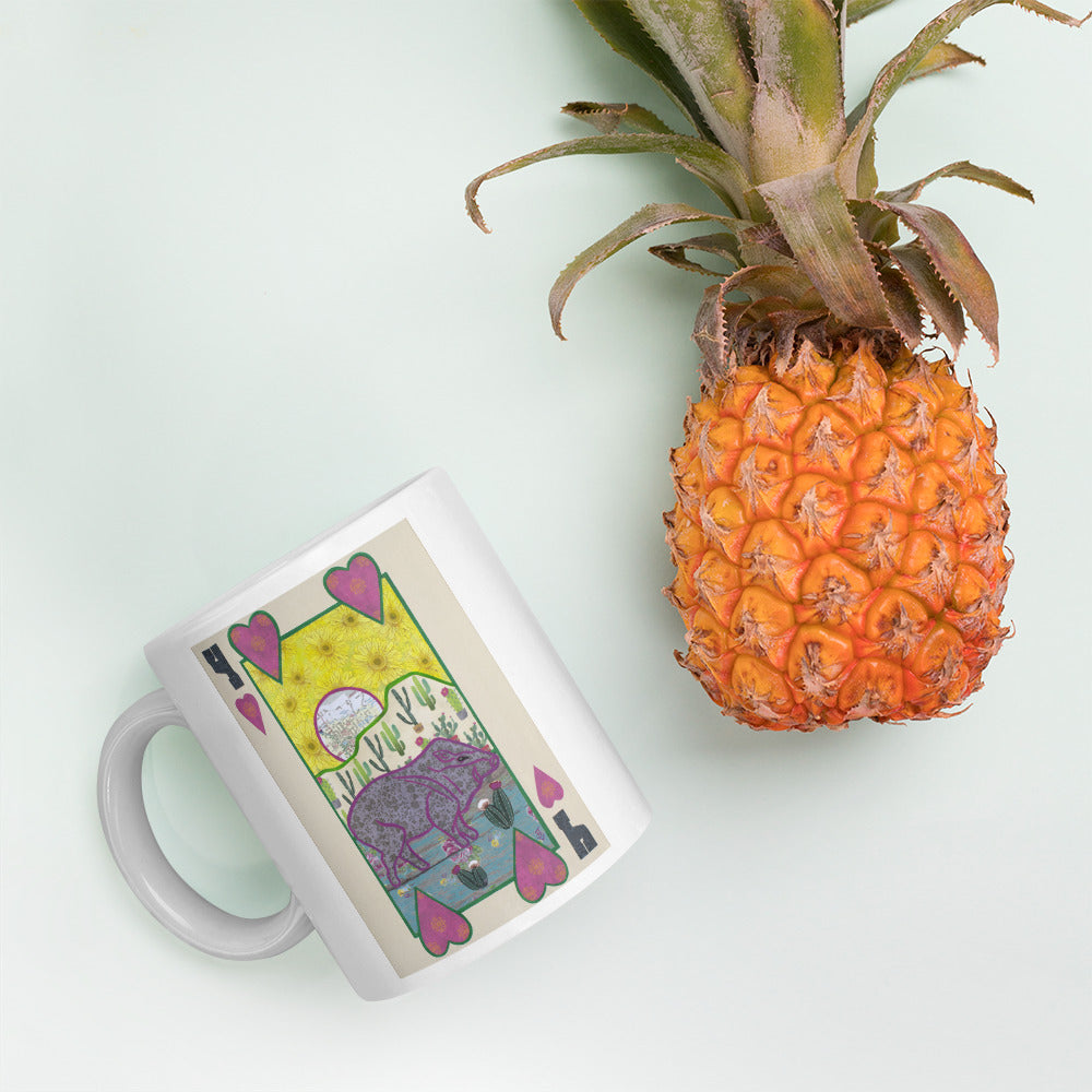 Four of Hearts by Suzanne Villella | White glossy mug