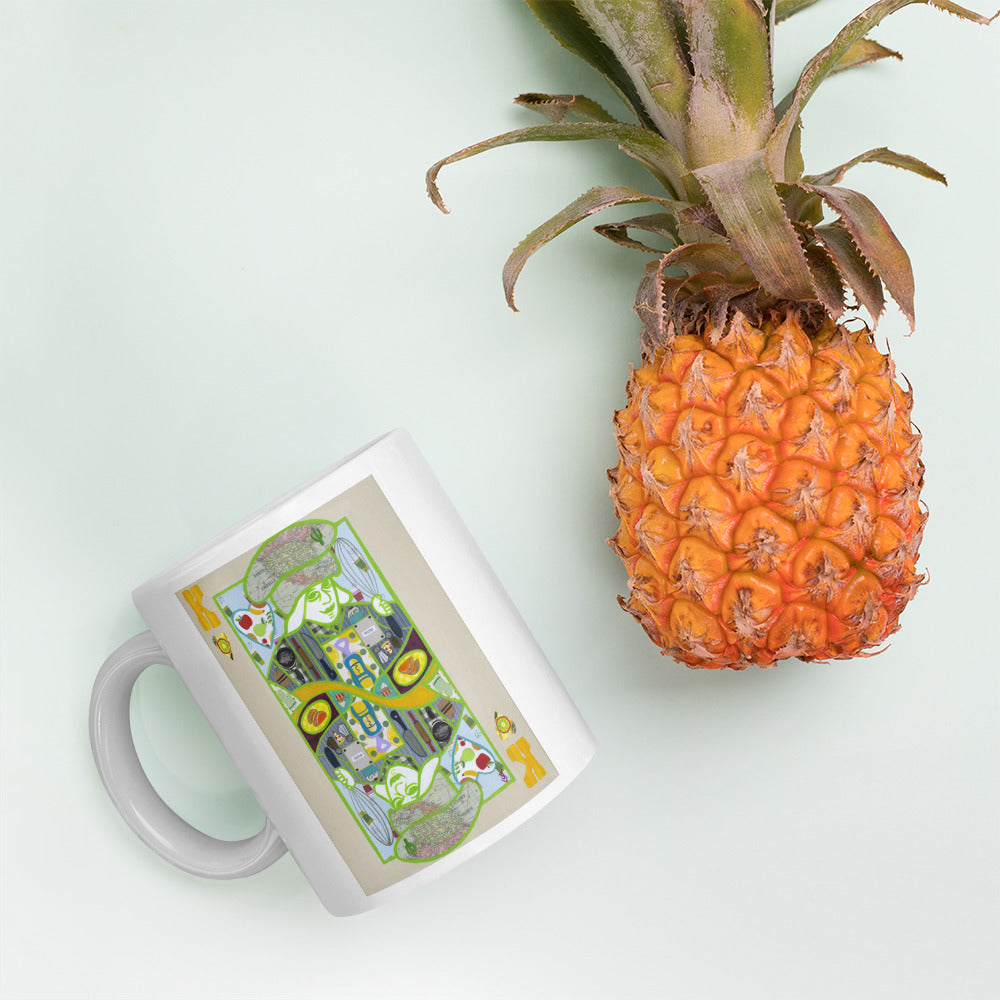 King of Hearts by Suzanne Villella | White glossy mug