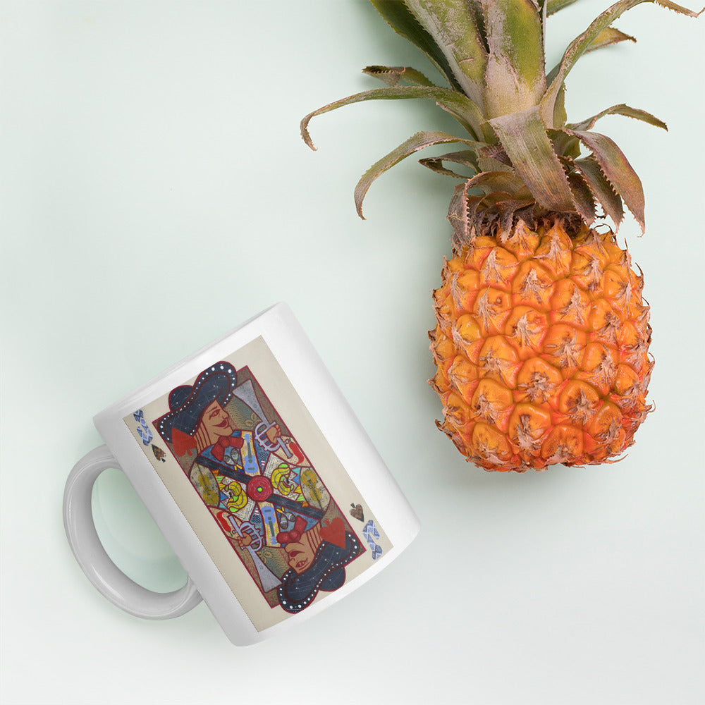 Jack of Spades by Suzanne Villella | White glossy mug