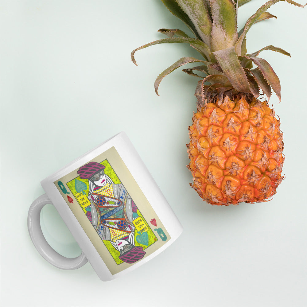 Queen of Spades by Suzanne Villella | White glossy mug