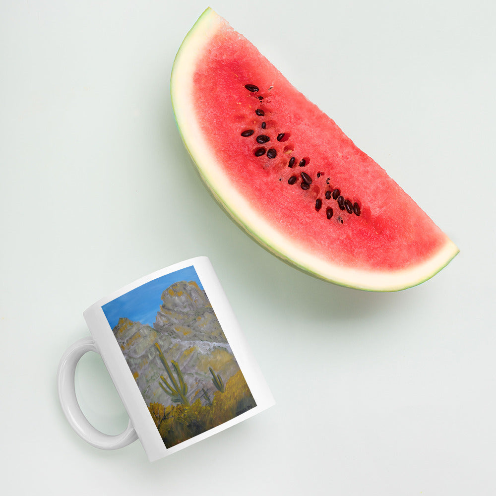 Here Comes the Sun by Steven Bye | White glossy mug