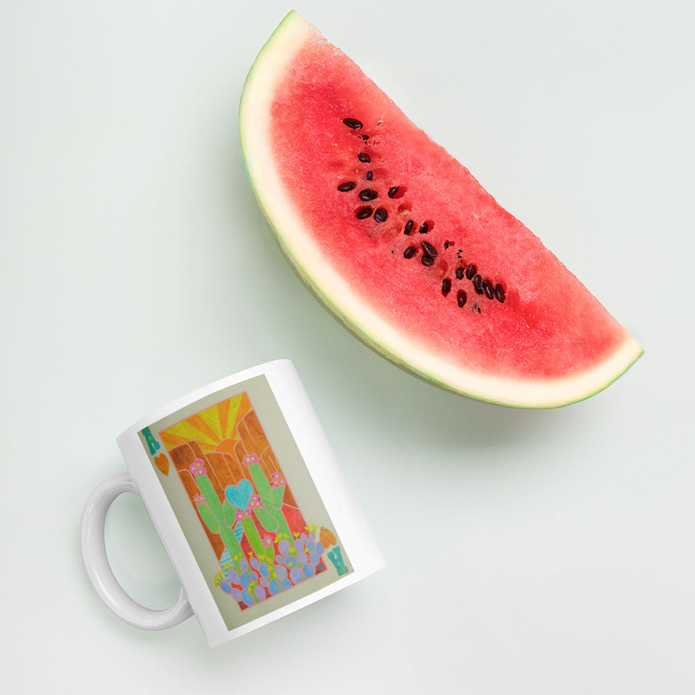 Ace of Hearts by Suzanne Villella | White glossy mug