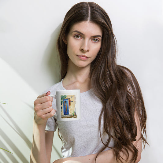 Blue Door Ft Lowell by Rob Waters | White glossy mug