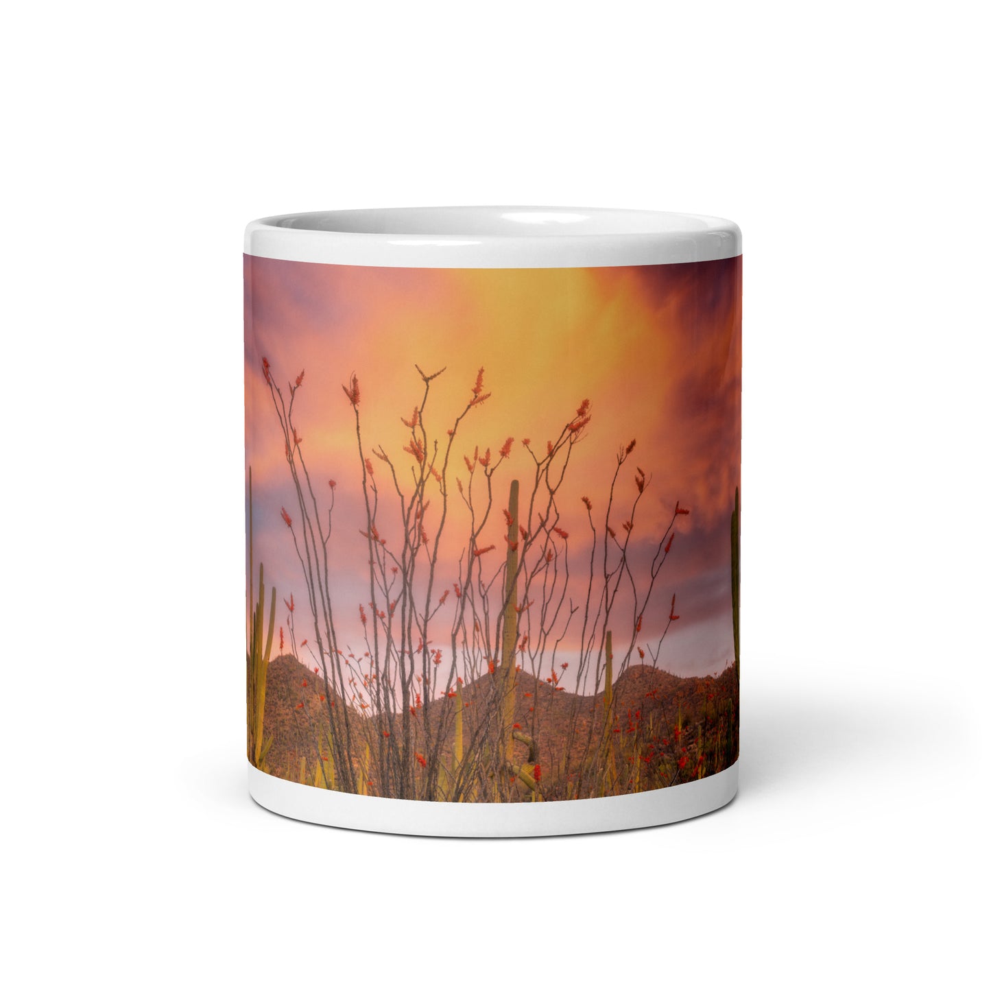 Tucson Mountain Park Sunset by Sean Parker Photography | White glossy mug