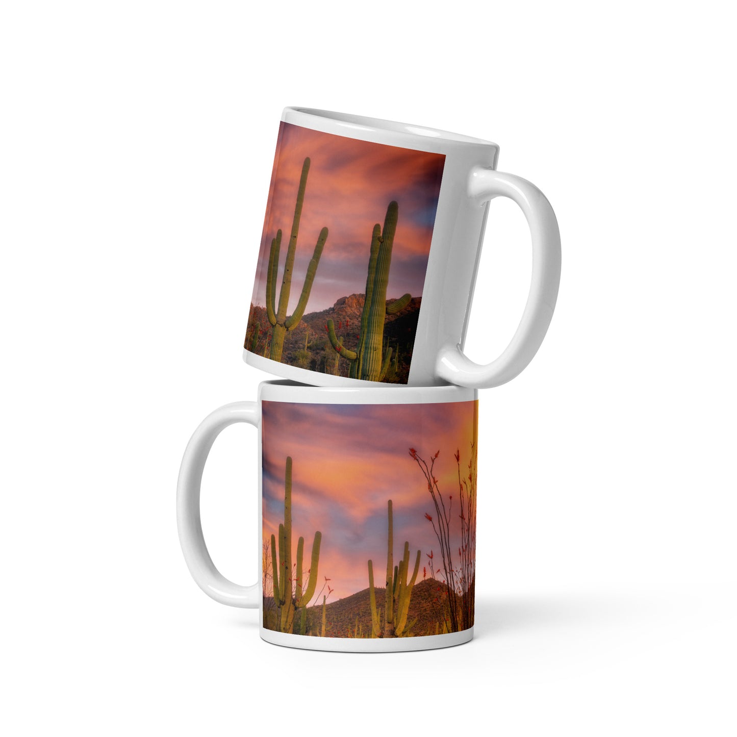 Tucson Mountain Park Sunset by Sean Parker Photography | White glossy mug