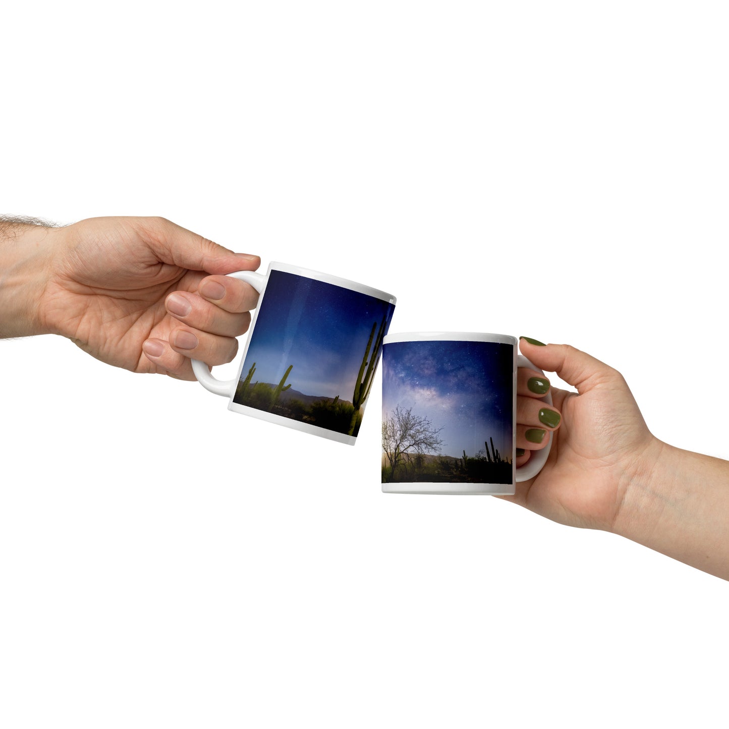 Milkyway Moonrise by Sean Parker Photography | White glossy mug