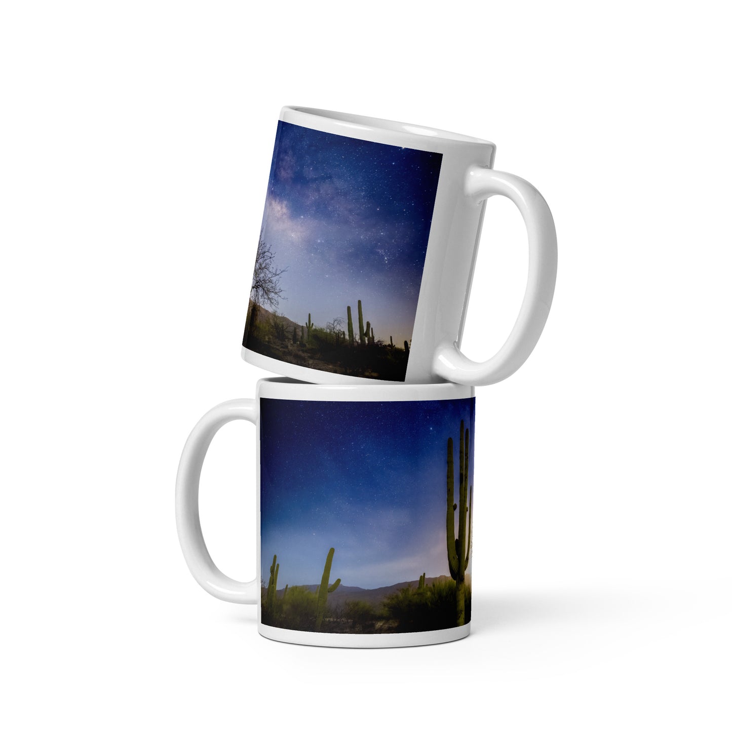 Milkyway Moonrise by Sean Parker Photography | White glossy mug