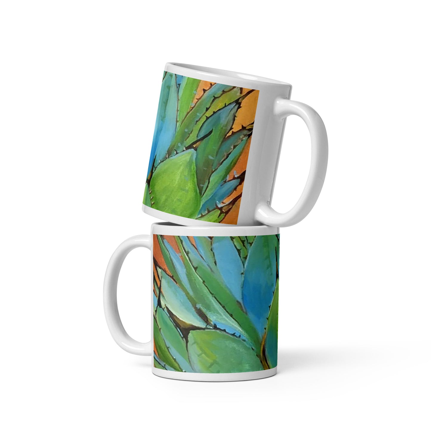 Blue Agave by Andrea Rodriguez | White glossy mug