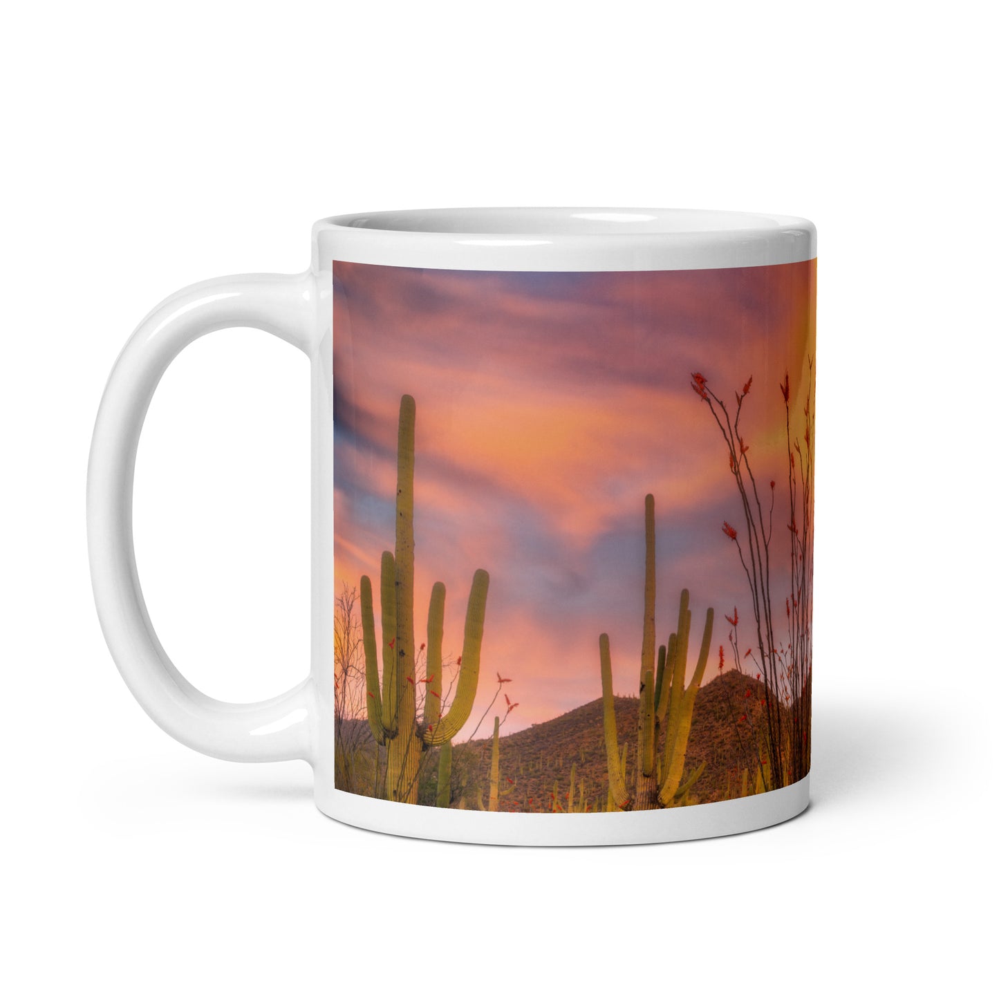 Tucson Mountain Park Sunset by Sean Parker Photography | White glossy mug