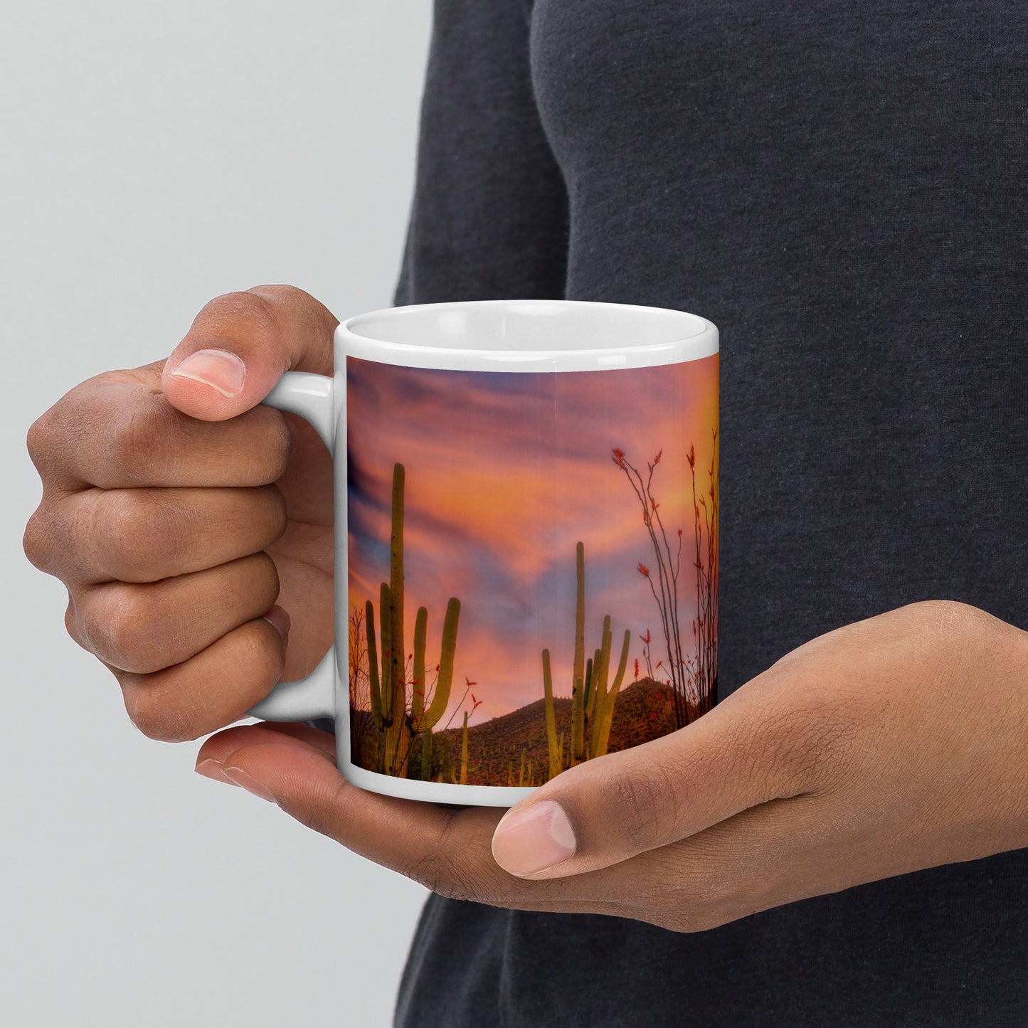 Tucson Mountain Park Sunset by Sean Parker Photography | White glossy mug