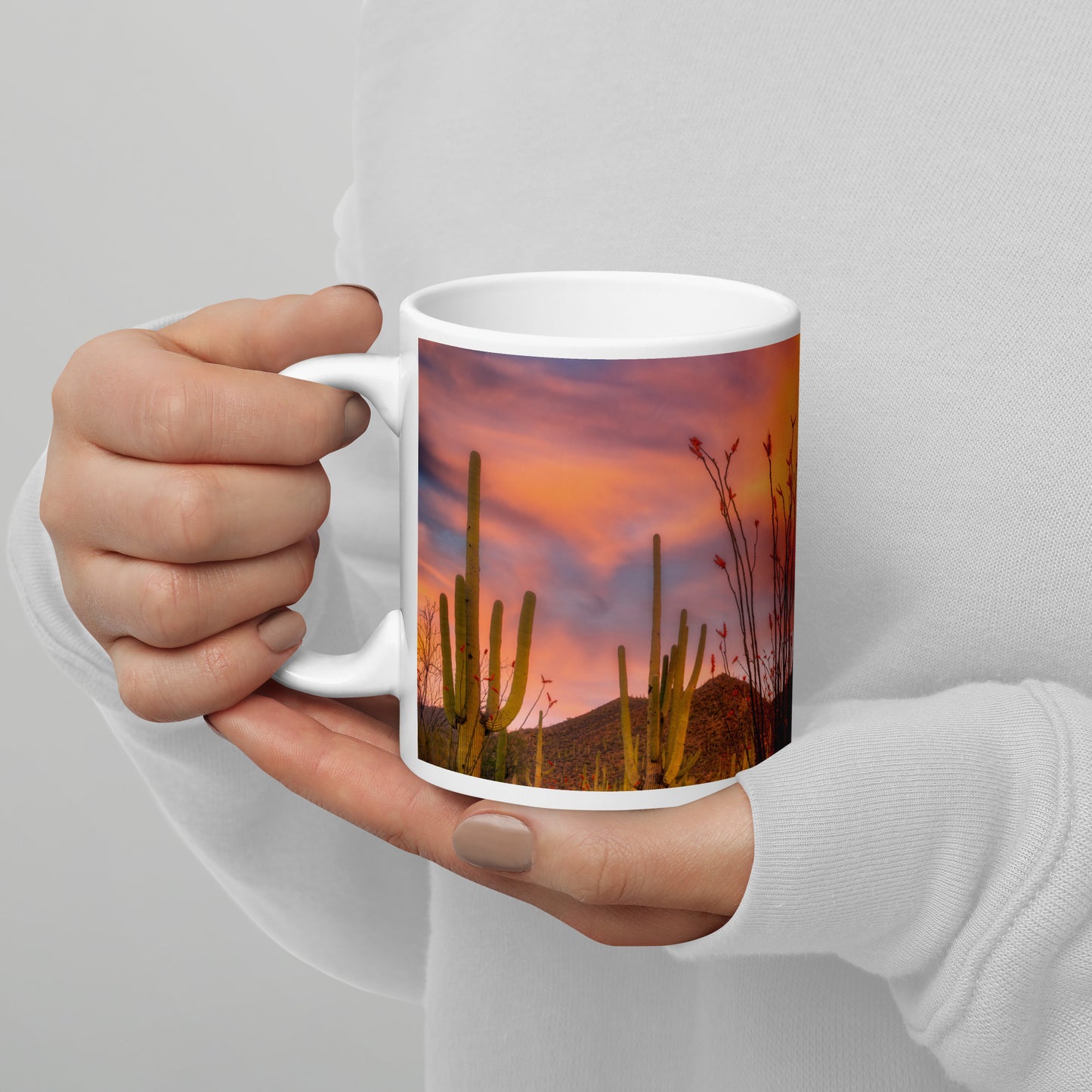 Tucson Mountain Park Sunset by Sean Parker Photography | White glossy mug