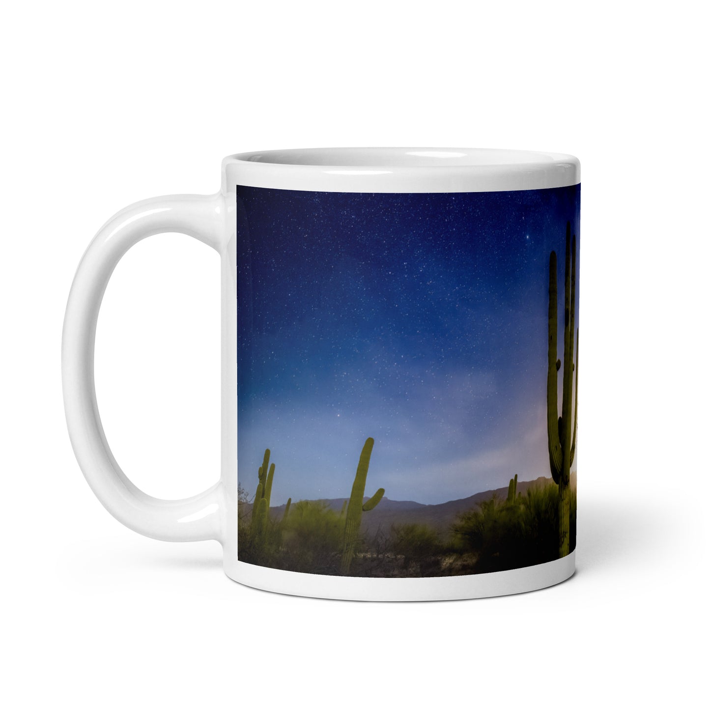 Milkyway Moonrise by Sean Parker Photography | White glossy mug