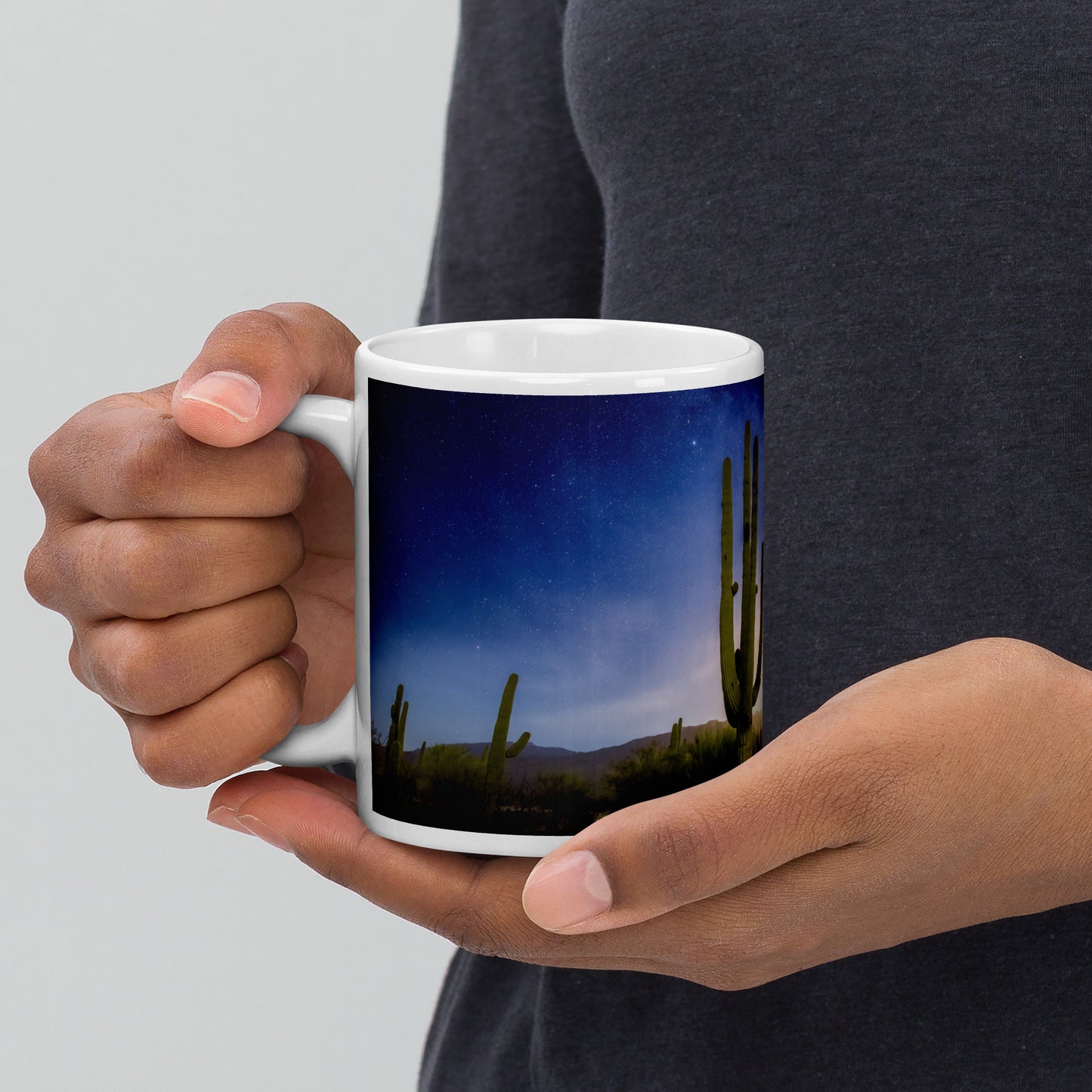 Milkyway Moonrise by Sean Parker Photography | White glossy mug