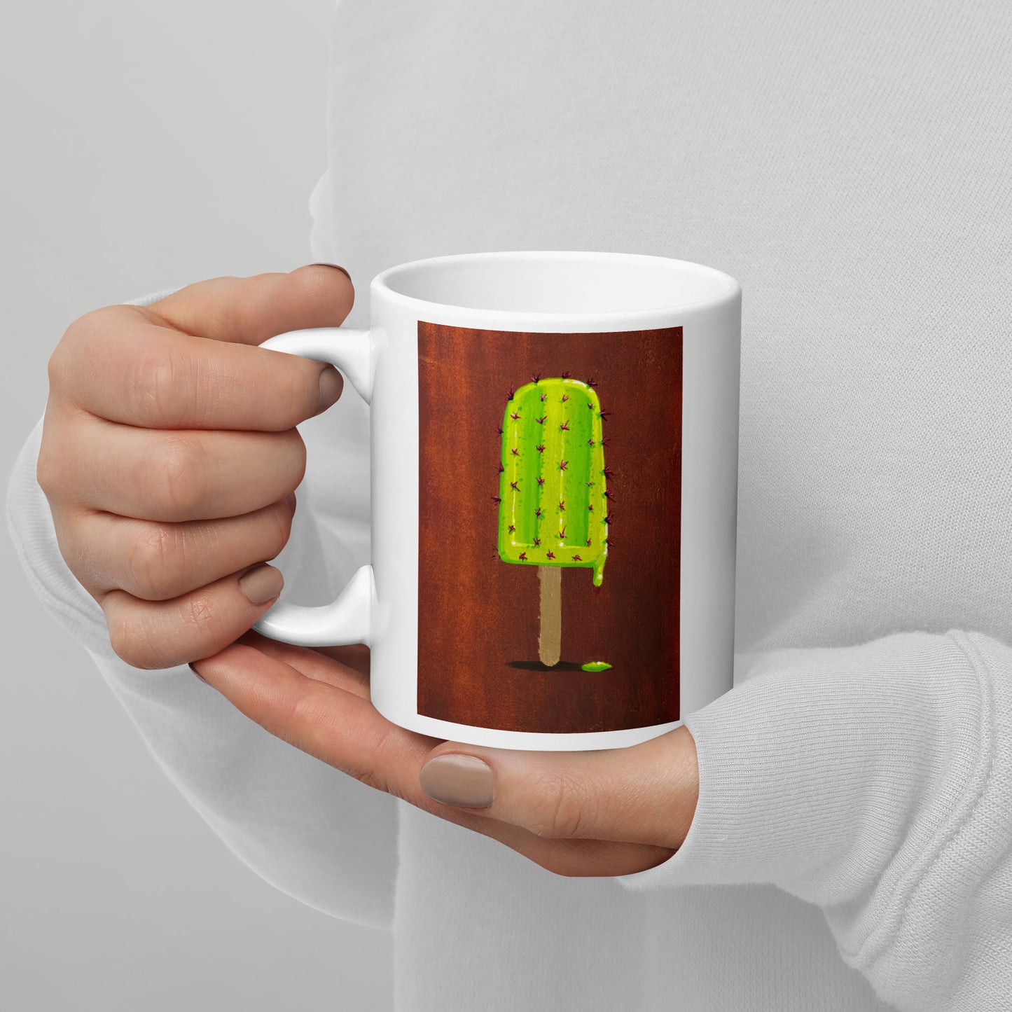 Prickly Pop by Ignacio Garcia | White glossy mug