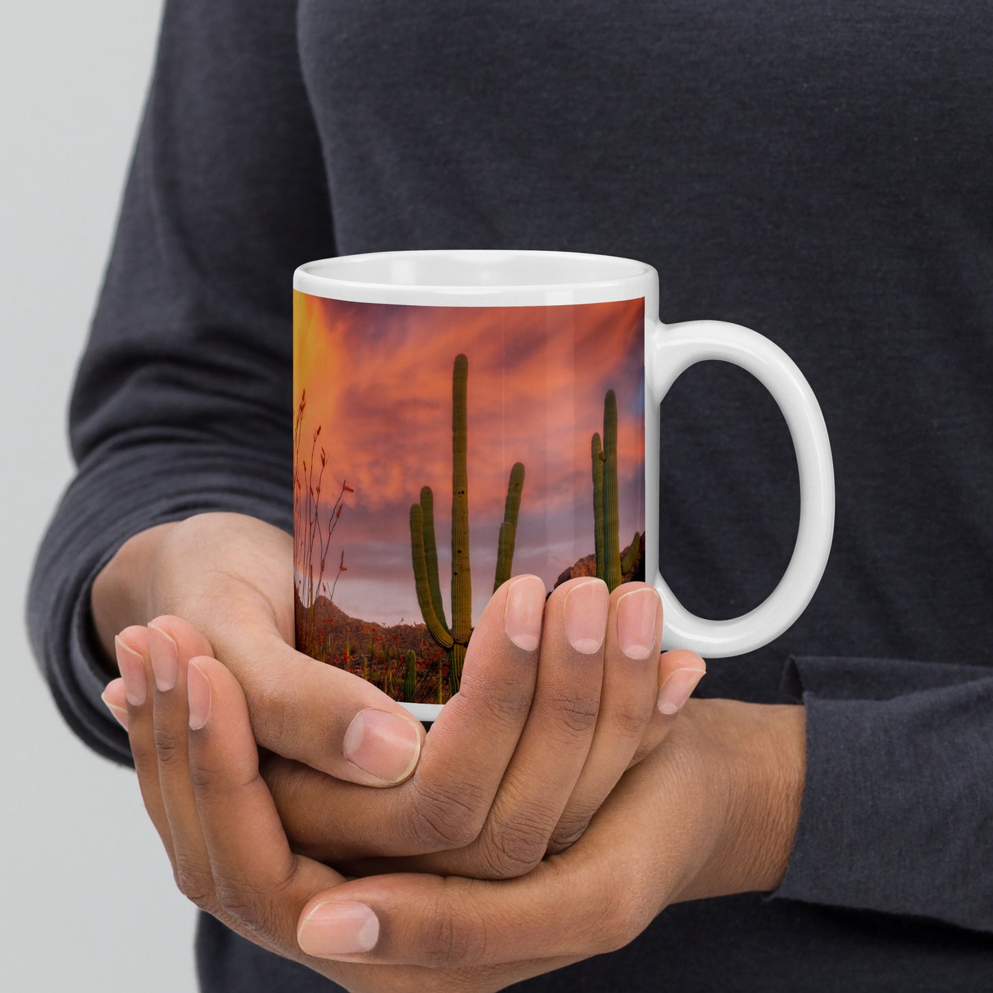 Tucson Mountain Park Sunset by Sean Parker Photography | White glossy mug