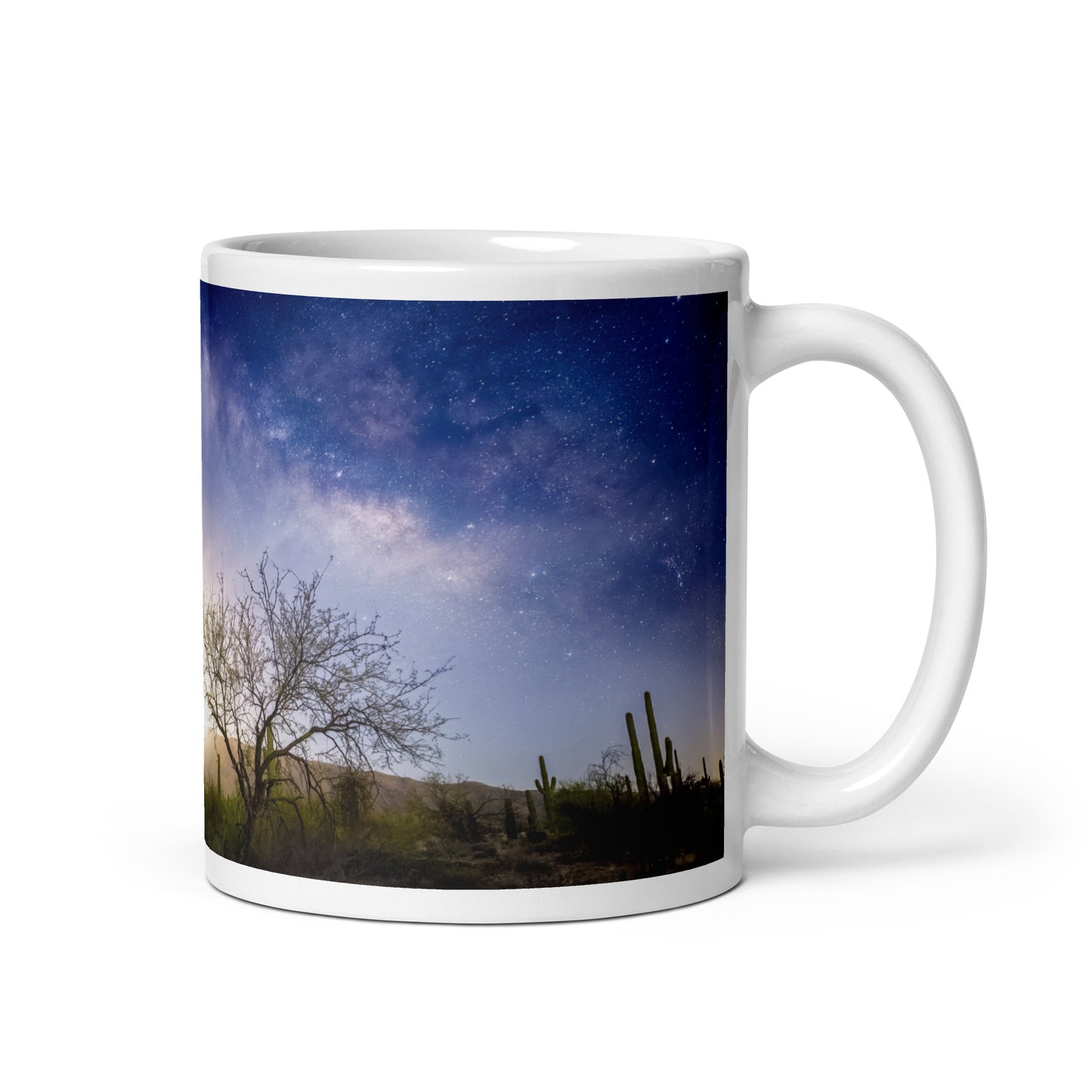 Milkyway Moonrise by Sean Parker Photography | White glossy mug