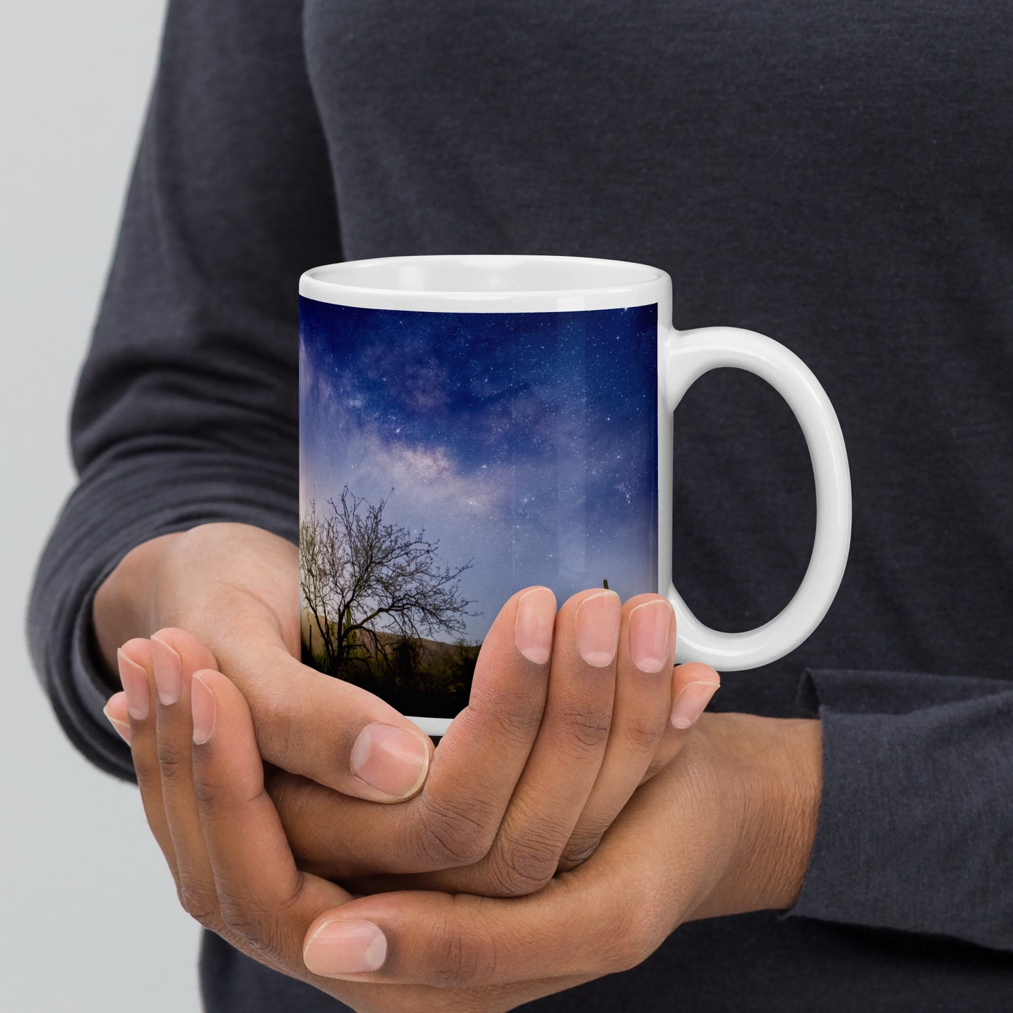 Milkyway Moonrise by Sean Parker Photography | White glossy mug