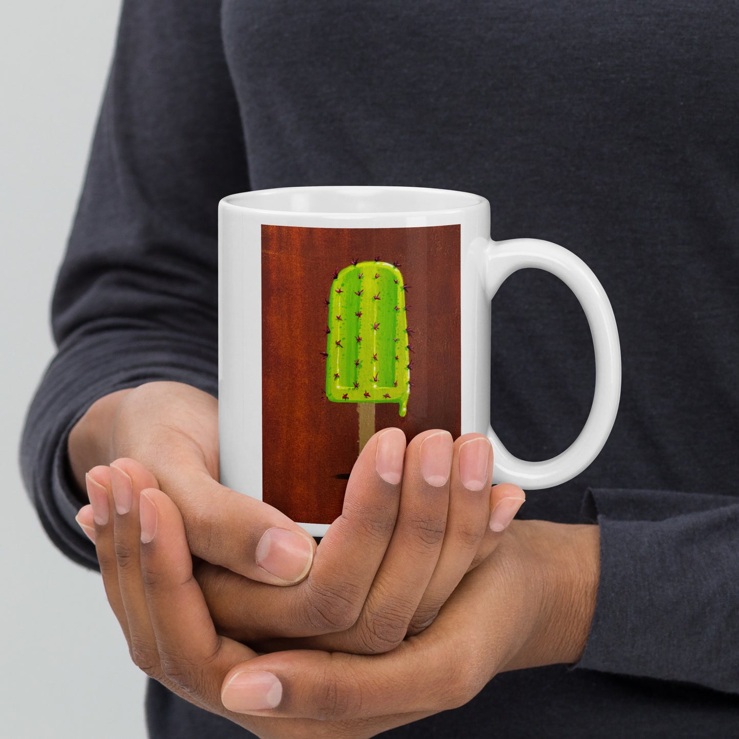 Prickly Pop by Ignacio Garcia | White glossy mug