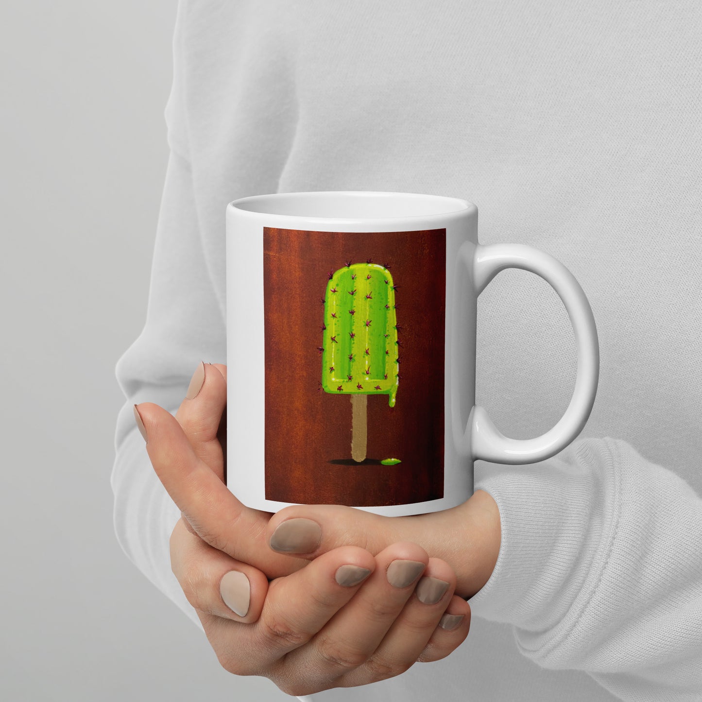 Prickly Pop by Ignacio Garcia | White glossy mug