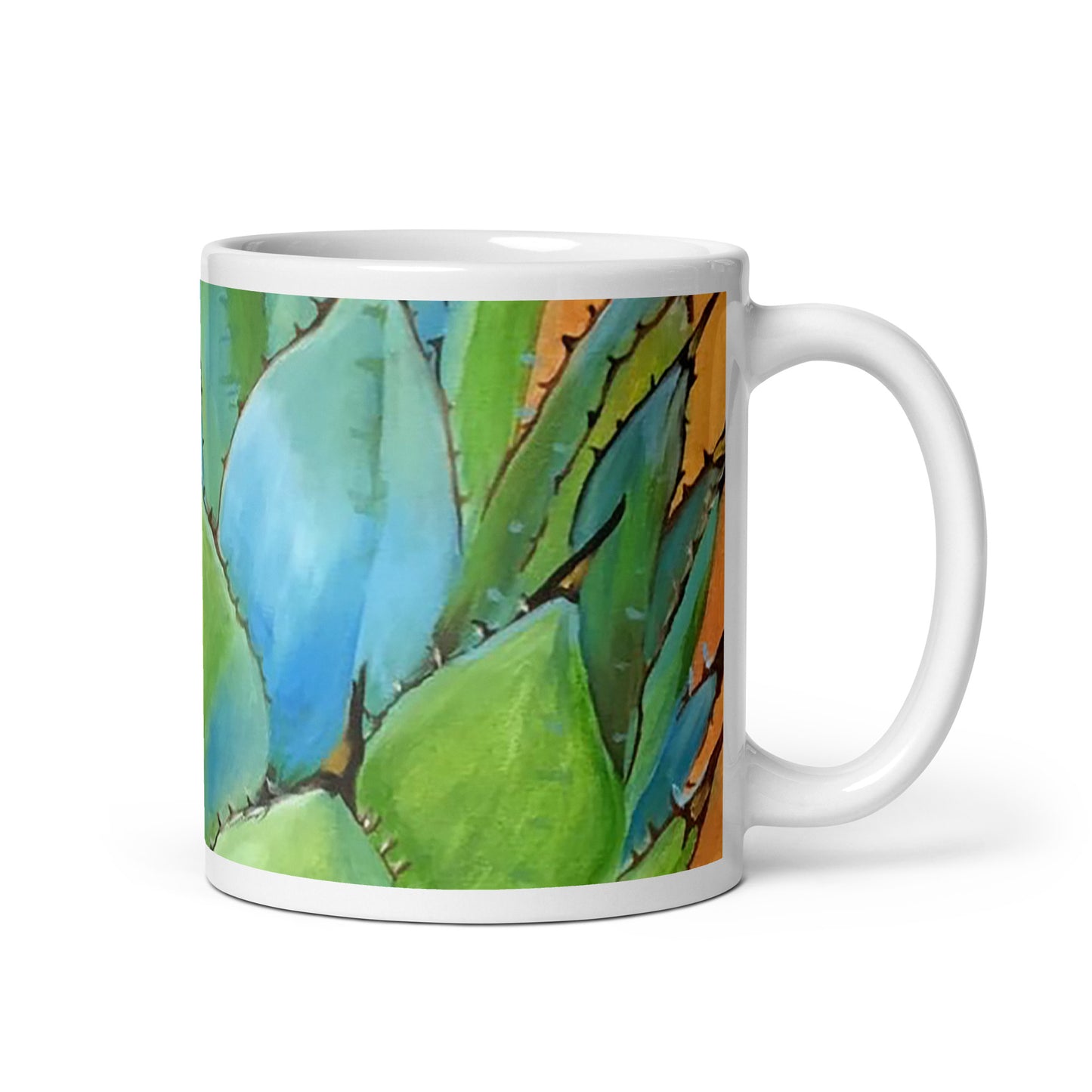 Blue Agave by Andrea Rodriguez | White glossy mug