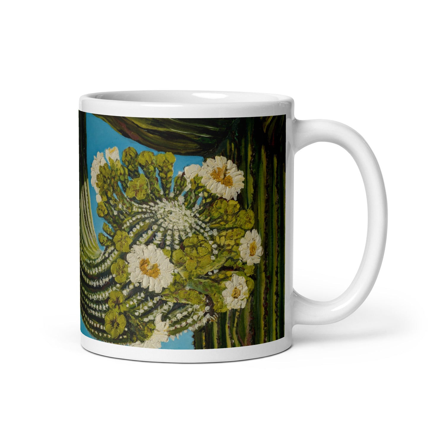 Twisted Saguaro by Andrea Rodriguez | White glossy mug