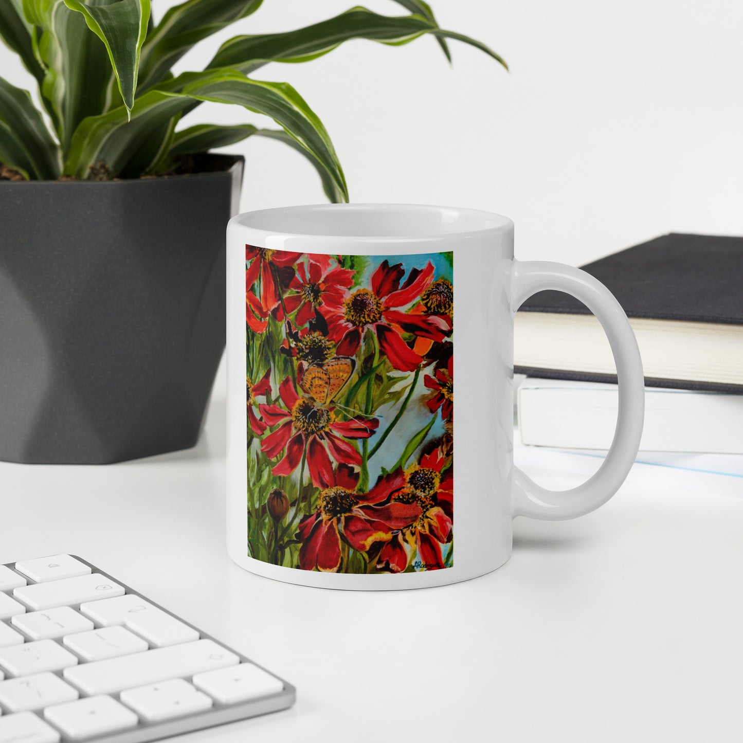 The Morning Garden by Andrea Rodriguez | White glossy mug