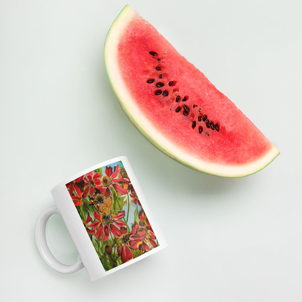 The Morning Garden by Andrea Rodriguez | White glossy mug