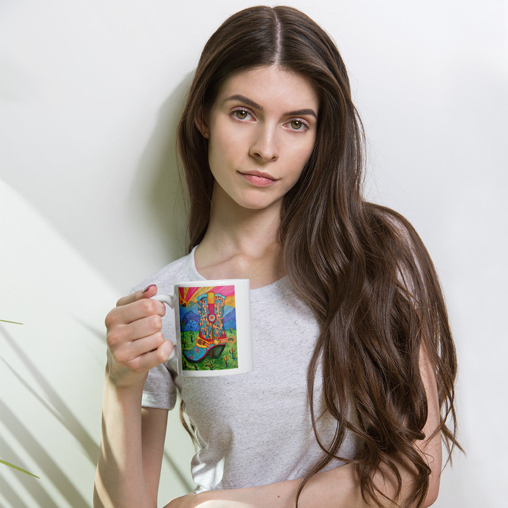 Pretty Tough by Suzanne Villella | White glossy mug