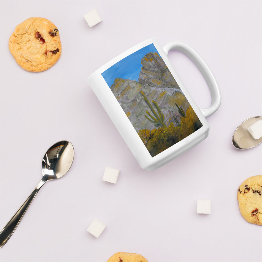 Here Comes the Sun by Steven Bye | White glossy mug