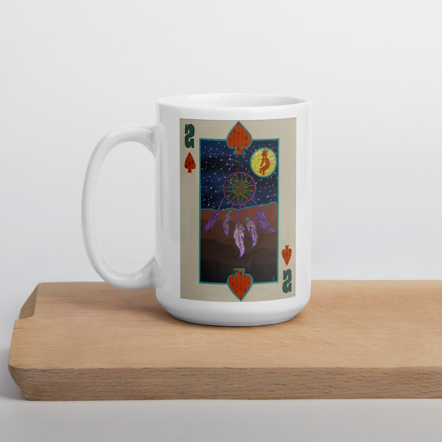 Two of Spades by Suzanne Villella | White glossy mug