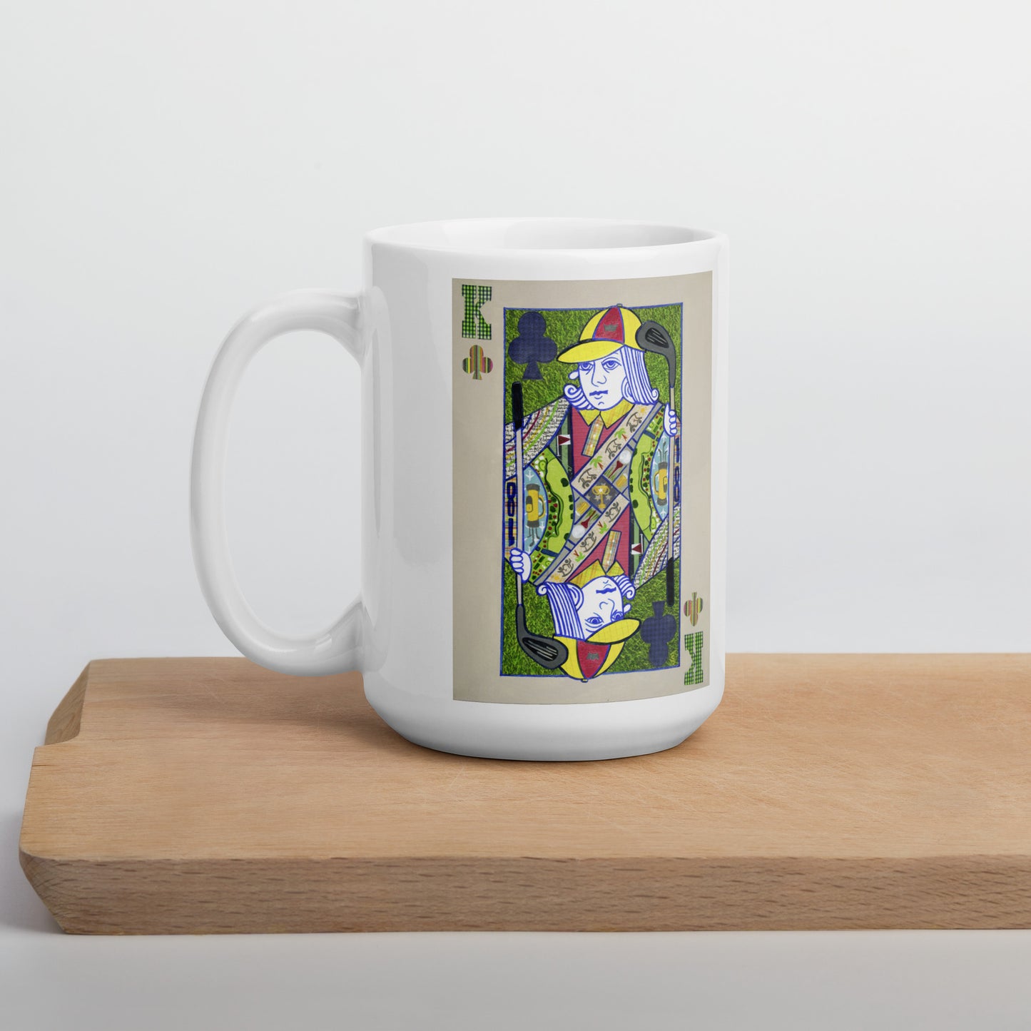 King of Clubs by Suzanne Villella | White glossy mug