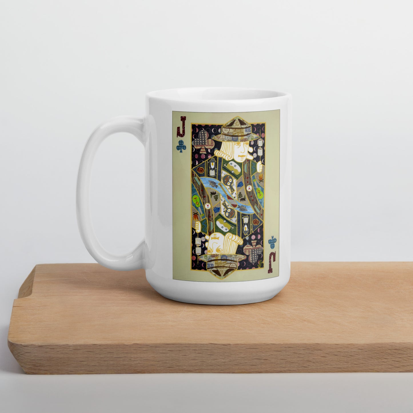 Jack of Clubs by Suzanne Villella | White glossy mug